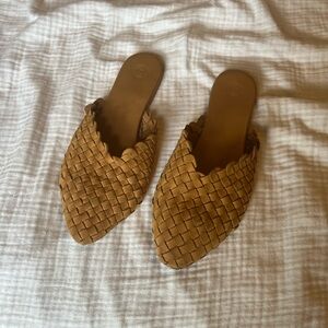 Urban Outfitters Leather Woven Slides